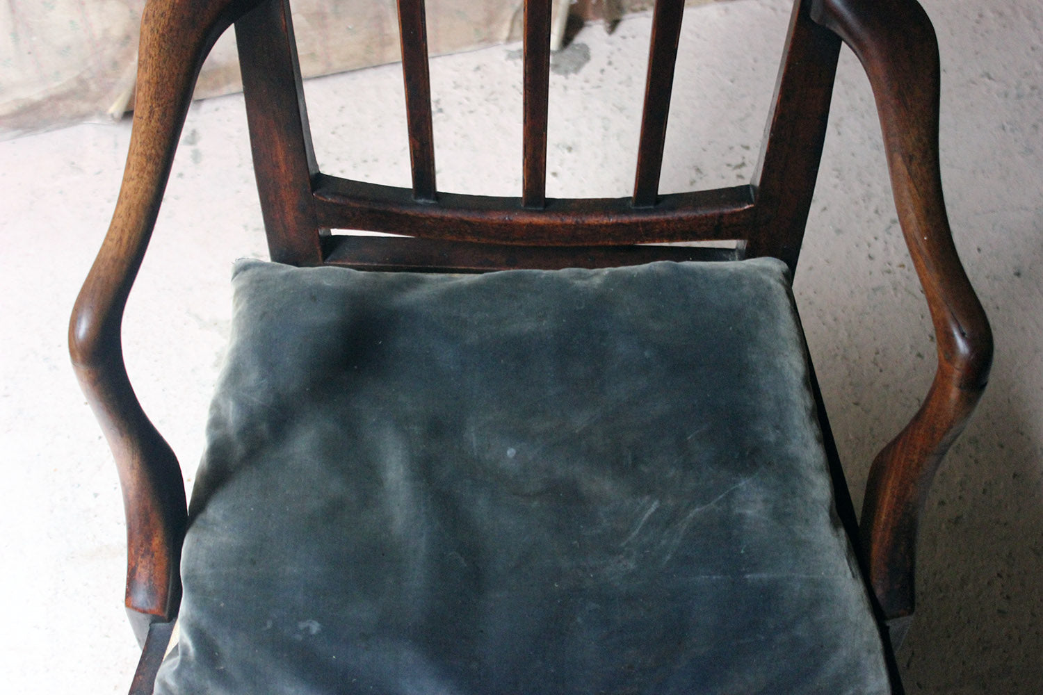 A George III Oak Open Elbow Chair c.1800