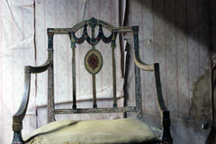 A George III Period Painted Open Armchair; Attributed to Gillows c.1790-95