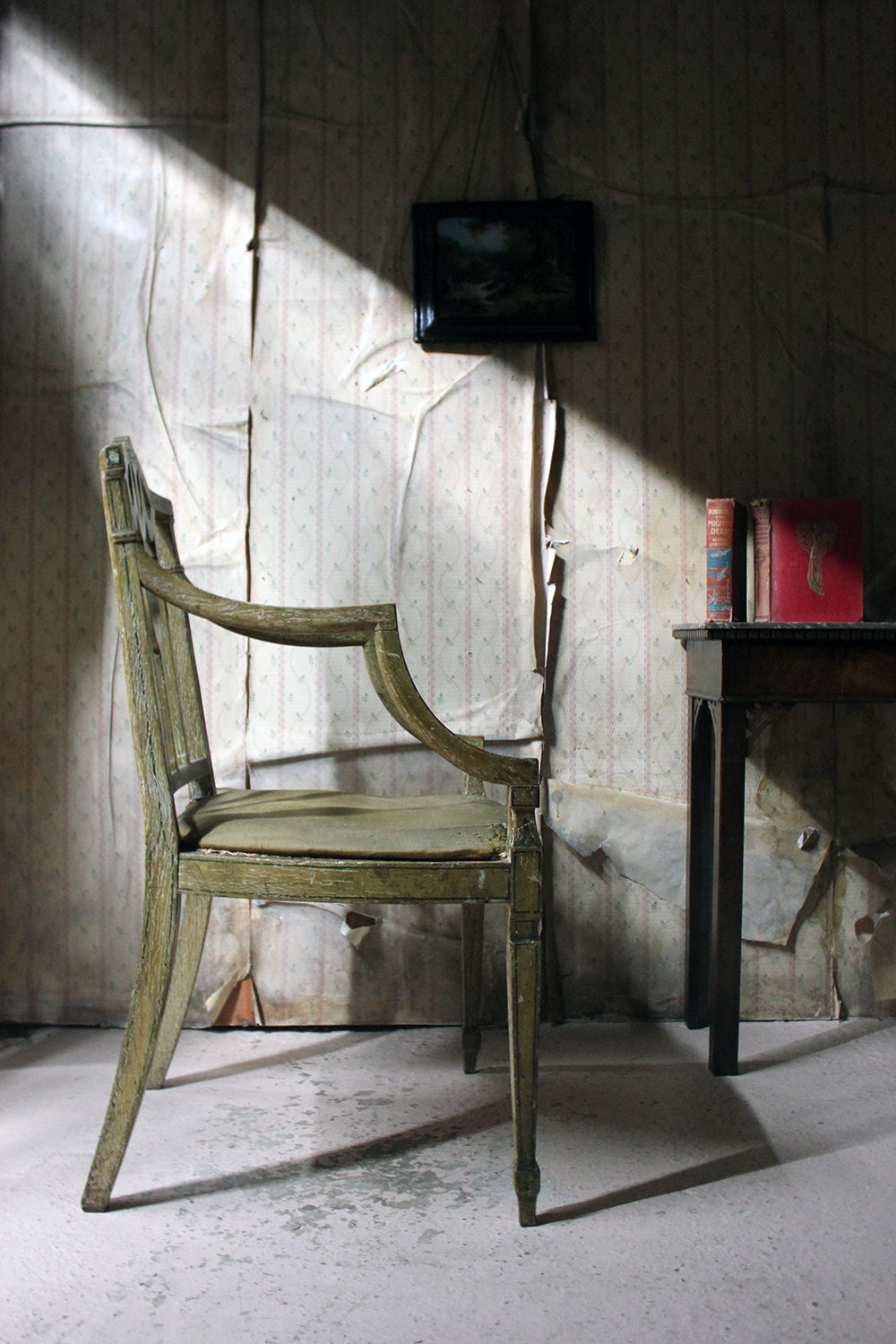 A George III Period Painted Open Armchair; Attributed to Gillows c.1790-95