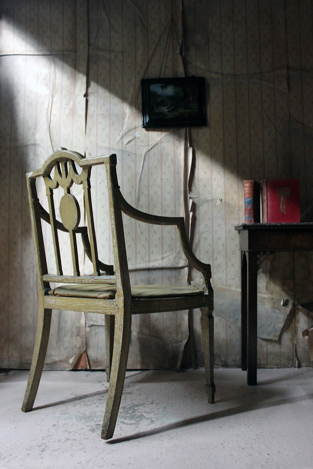 A George III Period Painted Open Armchair; Attributed to Gillows c.1790-95