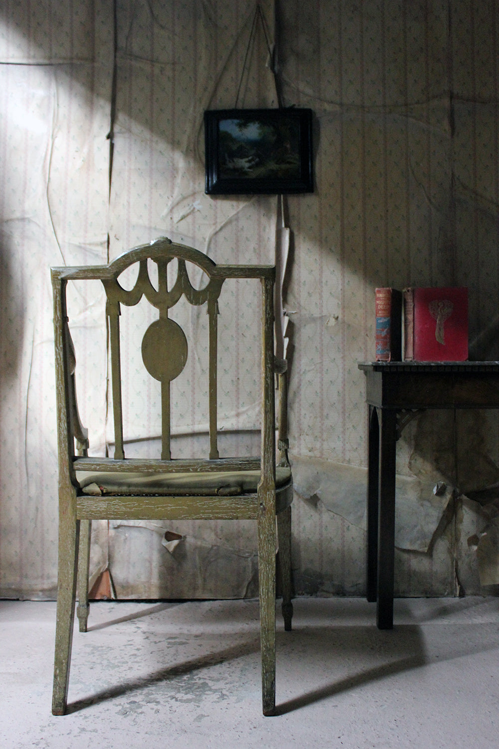A George III Period Painted Open Armchair; Attributed to Gillows c.1790-95