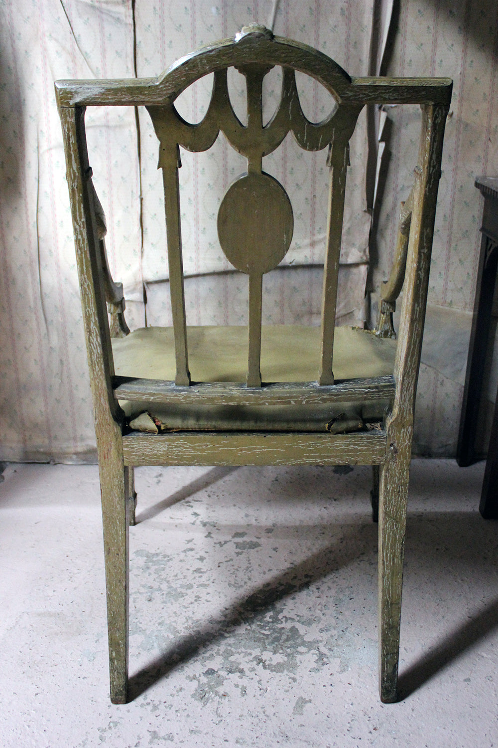A George III Period Painted Open Armchair; Attributed to Gillows c.1790-95