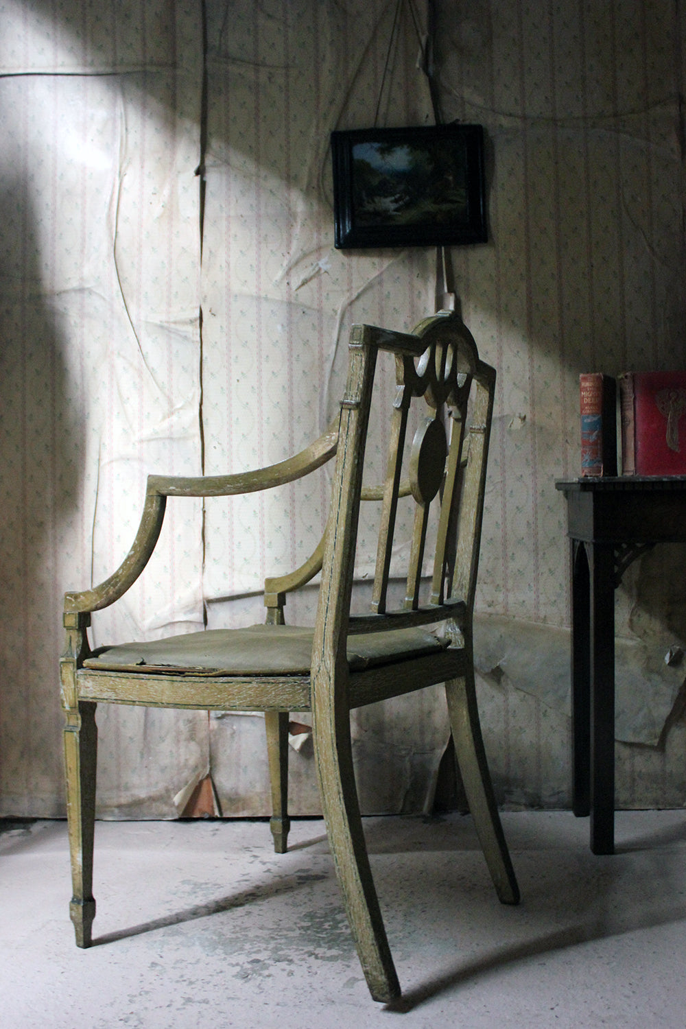 A George III Period Painted Open Armchair; Attributed to Gillows c.1790-95