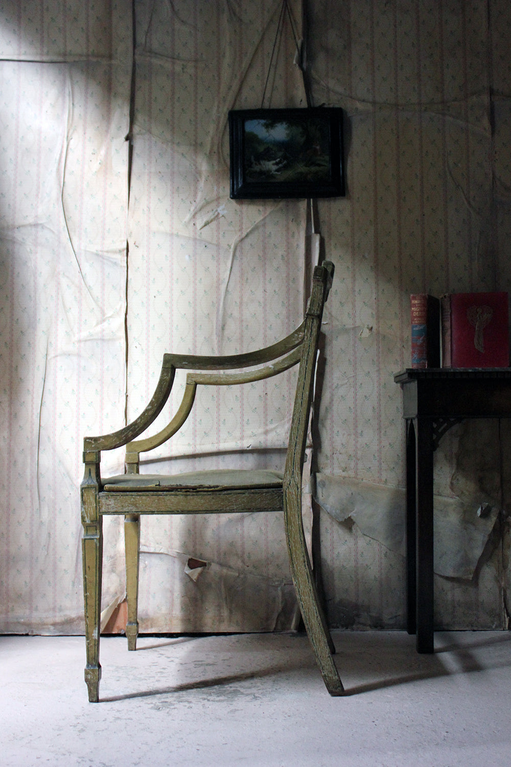 A George III Period Painted Open Armchair; Attributed to Gillows c.1790-95