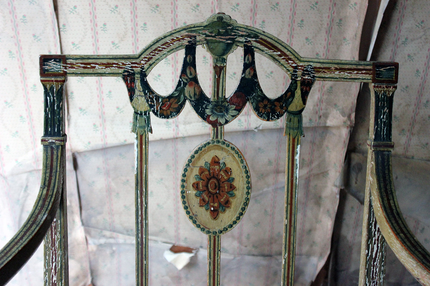 A George III Period Painted Open Armchair; Attributed to Gillows c.1790-95