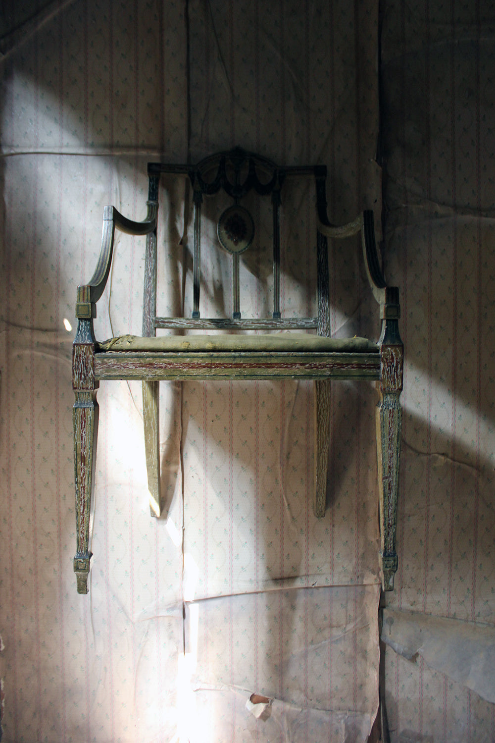 A George III Period Painted Open Armchair; Attributed to Gillows c.1790-95