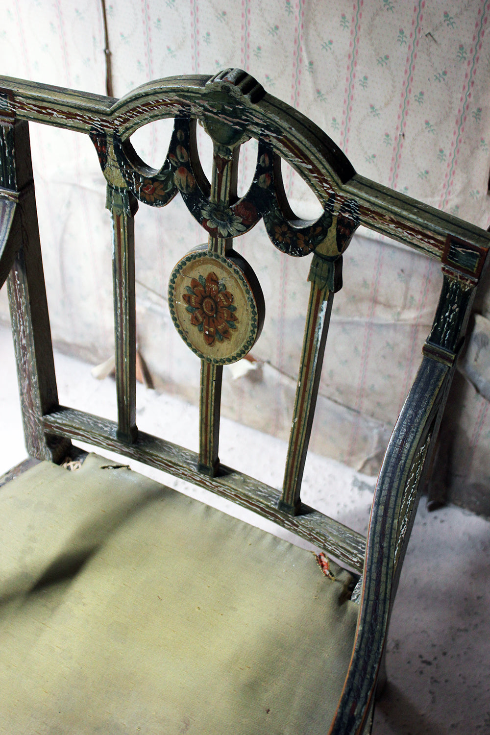 A George III Period Painted Open Armchair; Attributed to Gillows c.1790-95