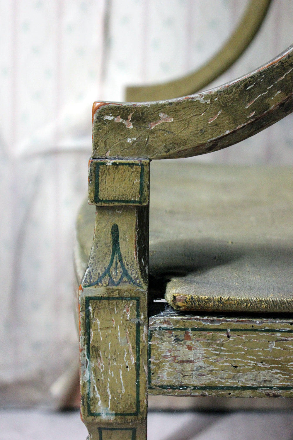 A George III Period Painted Open Armchair; Attributed to Gillows c.1790-95