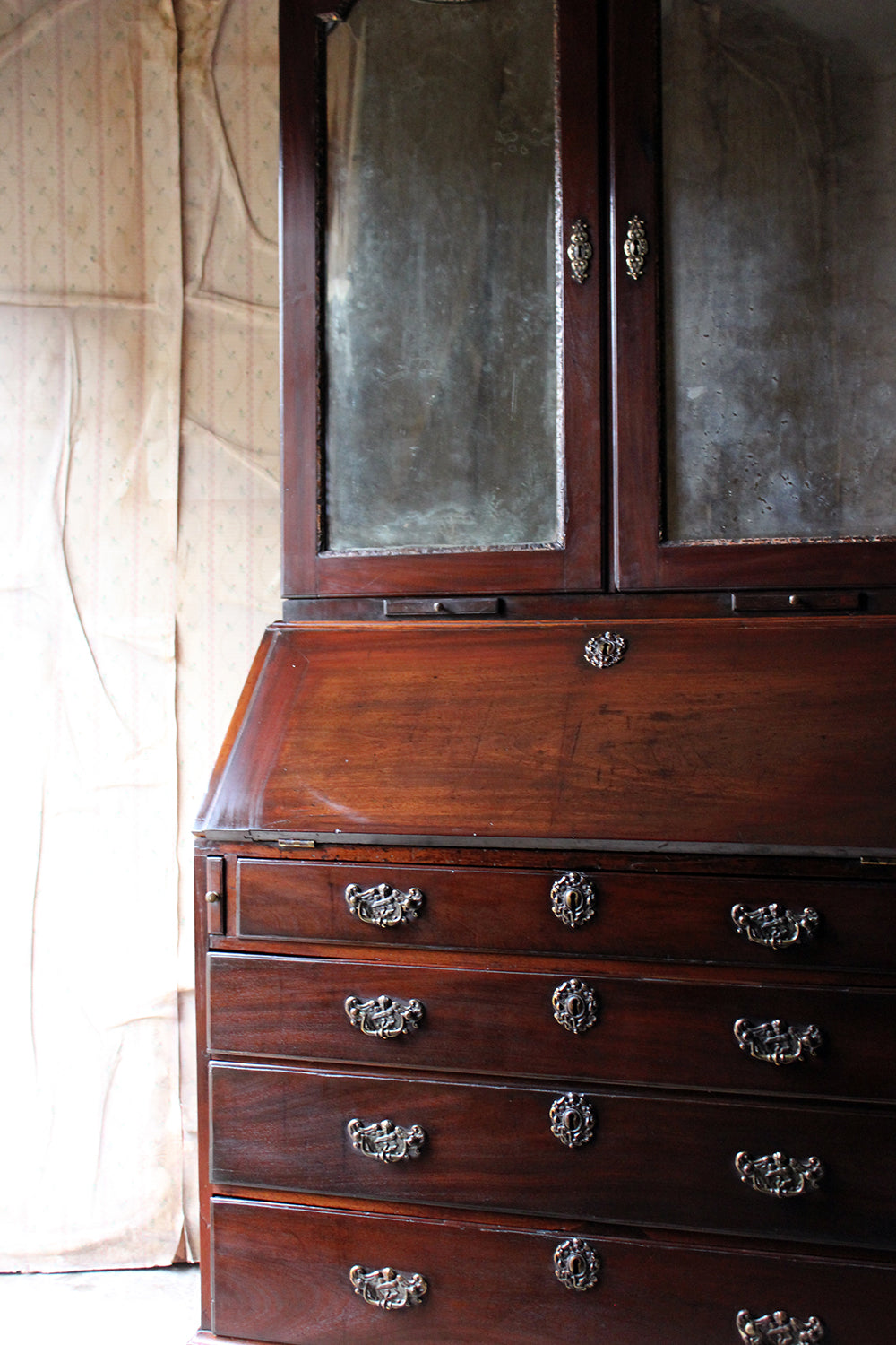 A Fine Quality Irish George II Mahogany Bureau Bookcase c.1740-50