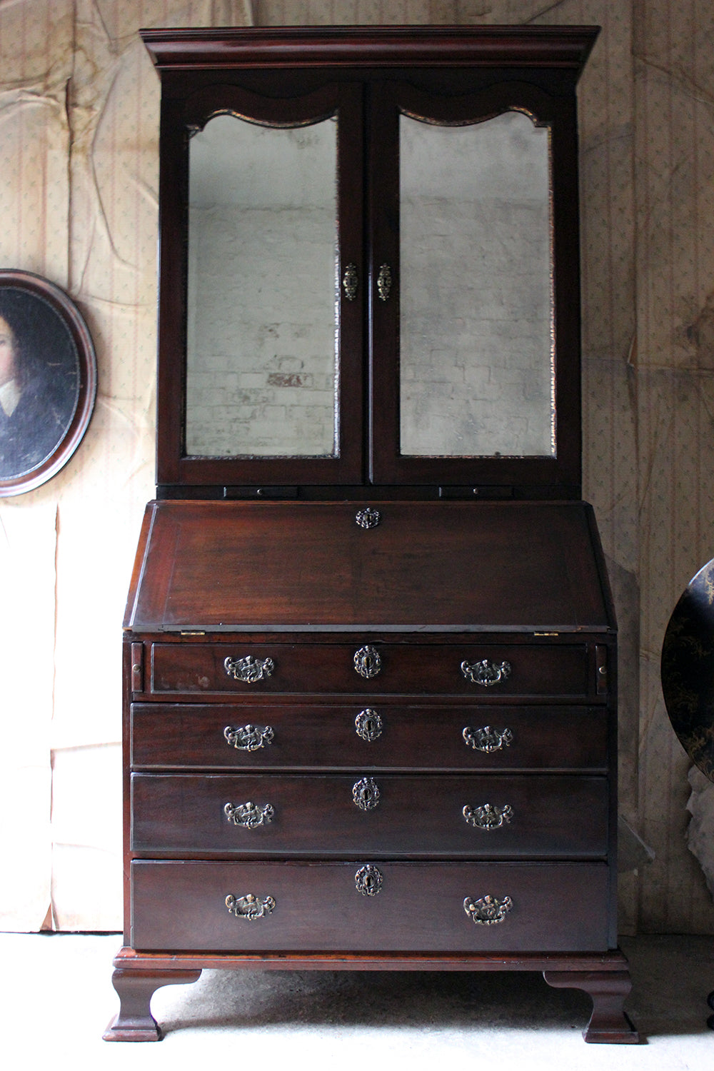 A Fine Quality Irish George II Mahogany Bureau Bookcase c.1740-50