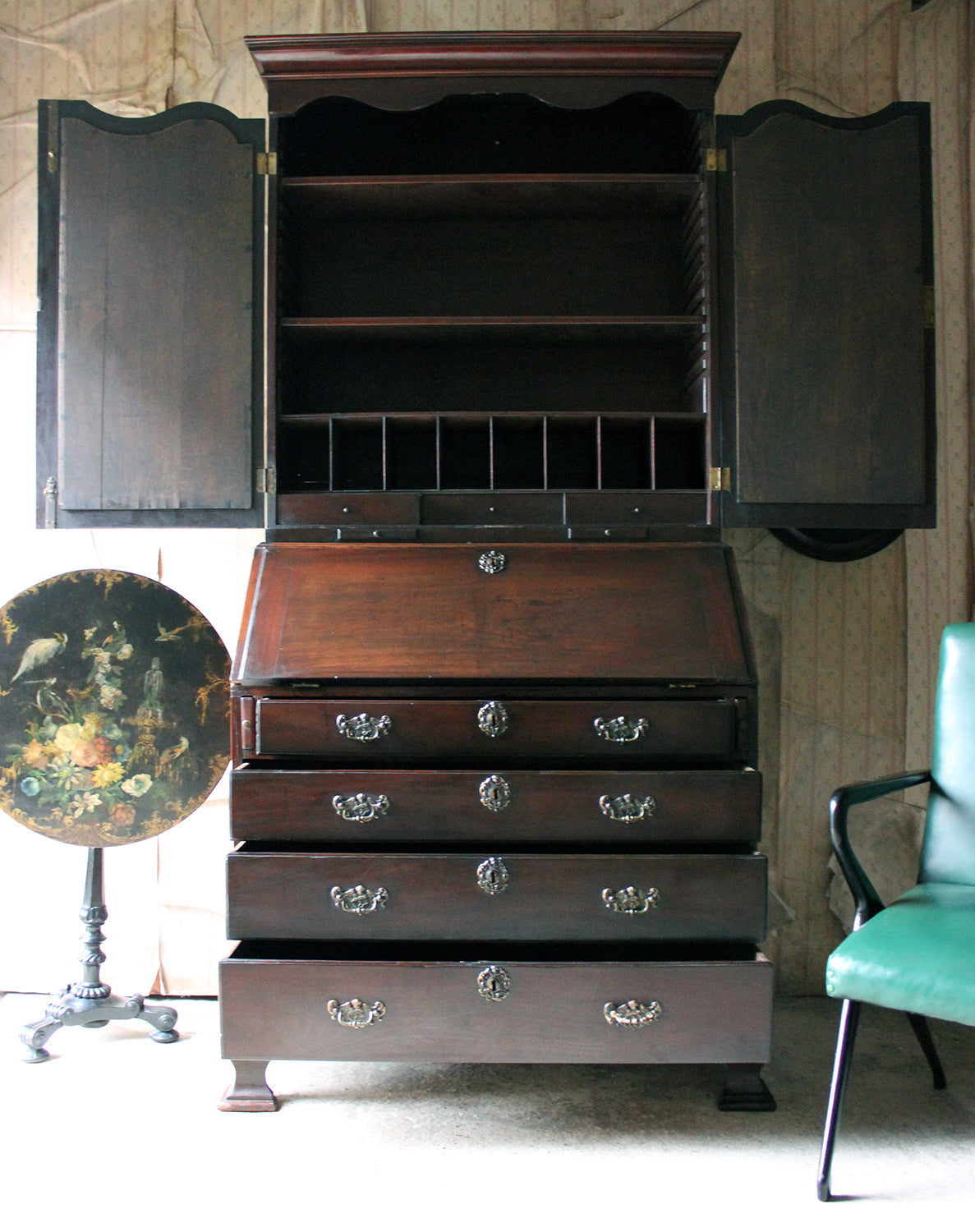 A Fine Quality Irish George II Mahogany Bureau Bookcase c.1740-50