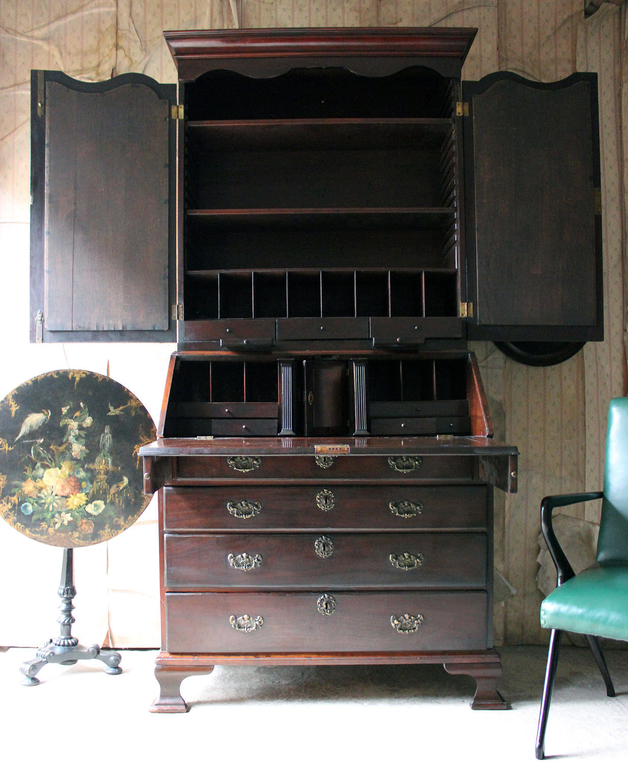 A Fine Quality Irish George II Mahogany Bureau Bookcase c.1740-50