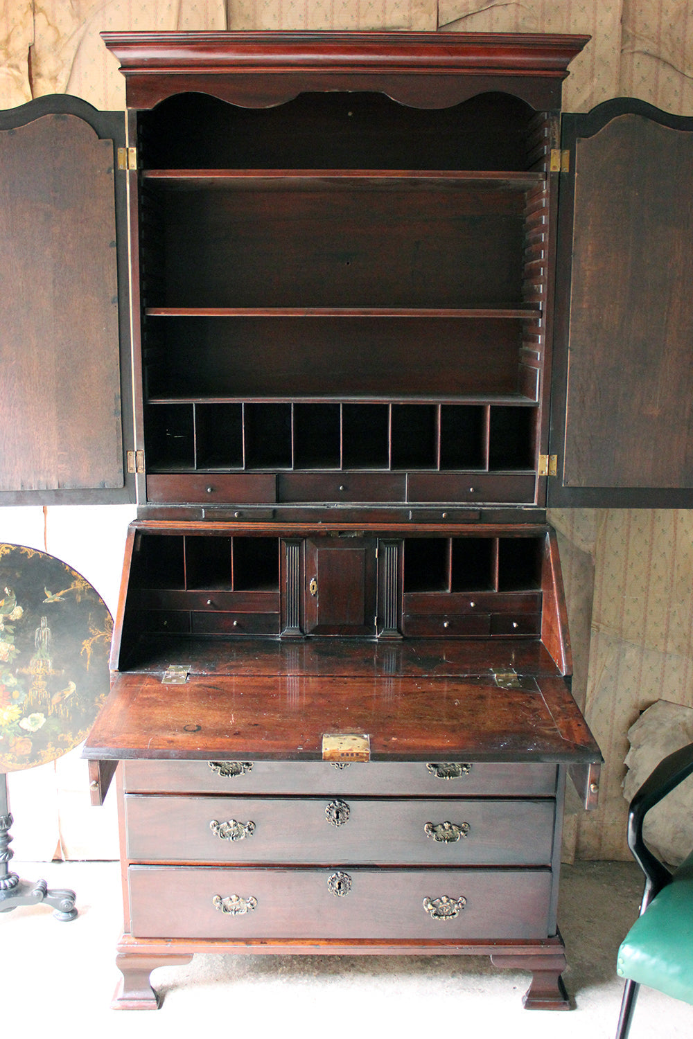 A Fine Quality Irish George II Mahogany Bureau Bookcase c.1740-50