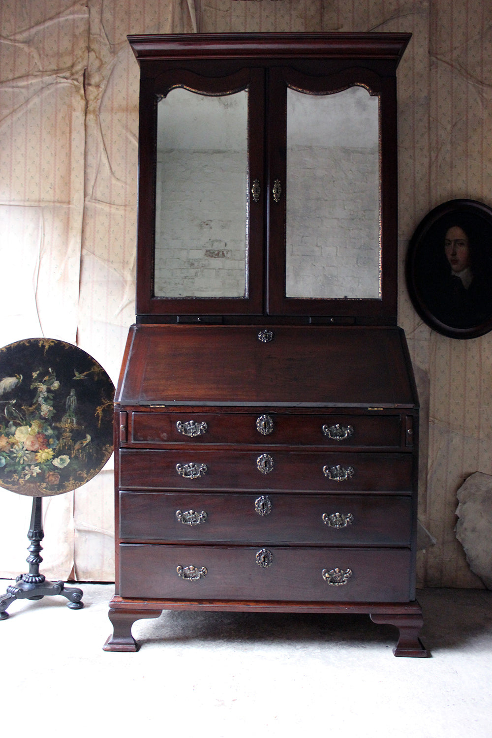 A Fine Quality Irish George II Mahogany Bureau Bookcase c.1740-50