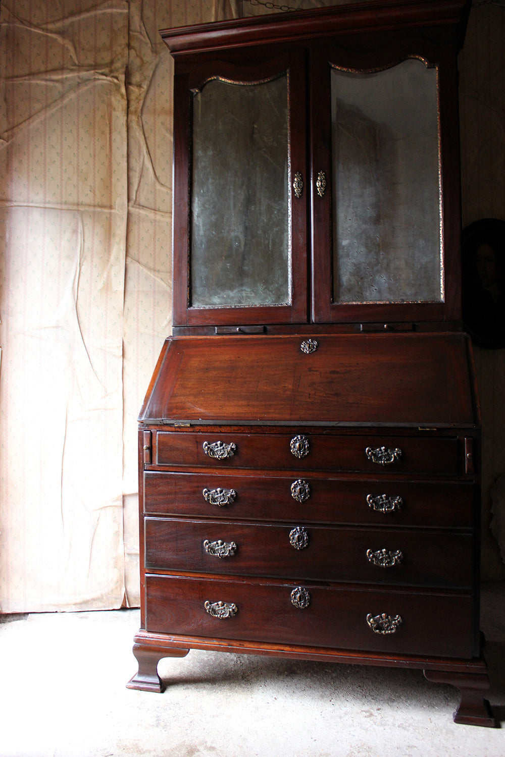 A Fine Quality Irish George II Mahogany Bureau Bookcase c.1740-50