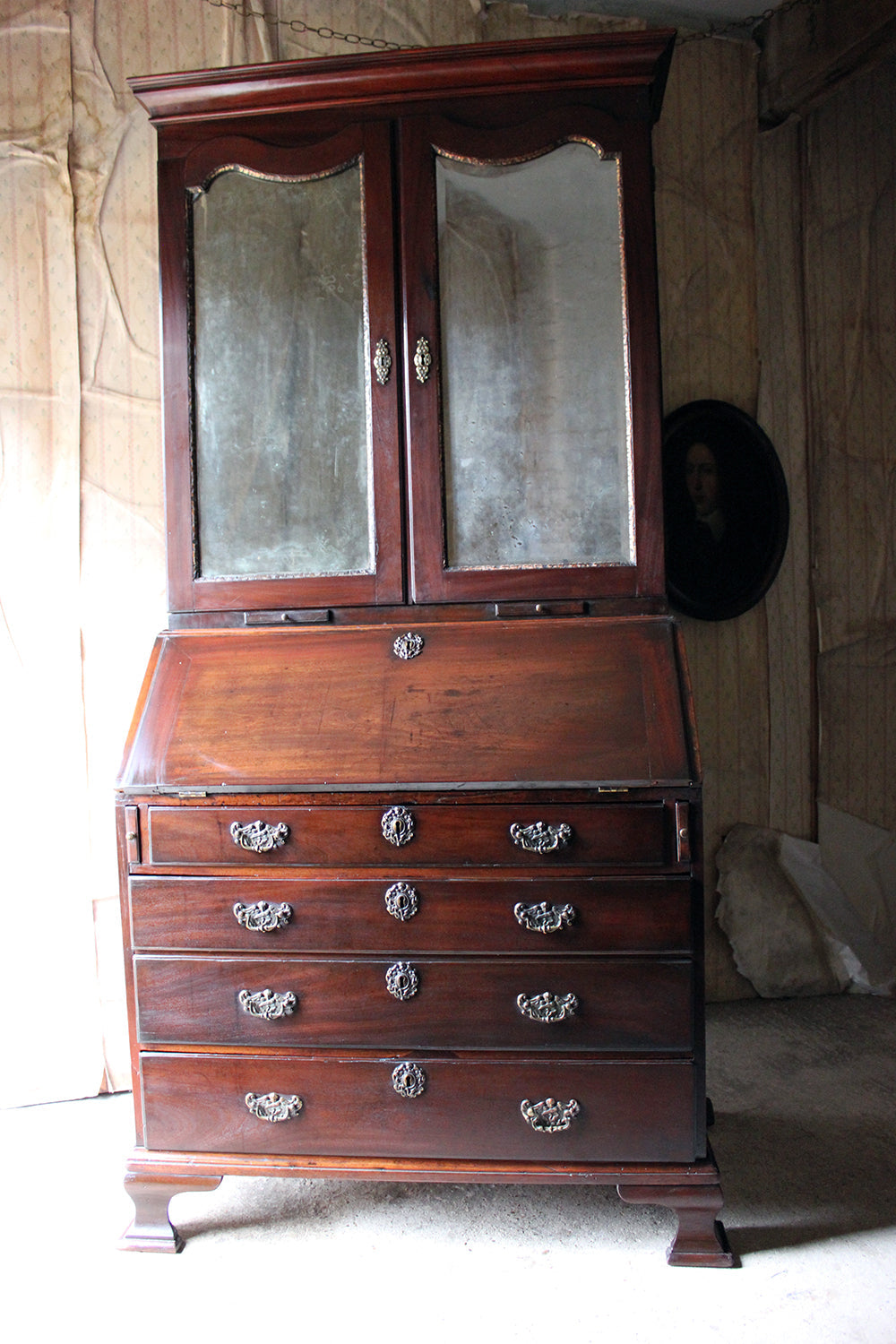 A Fine Quality Irish George II Mahogany Bureau Bookcase c.1740-50