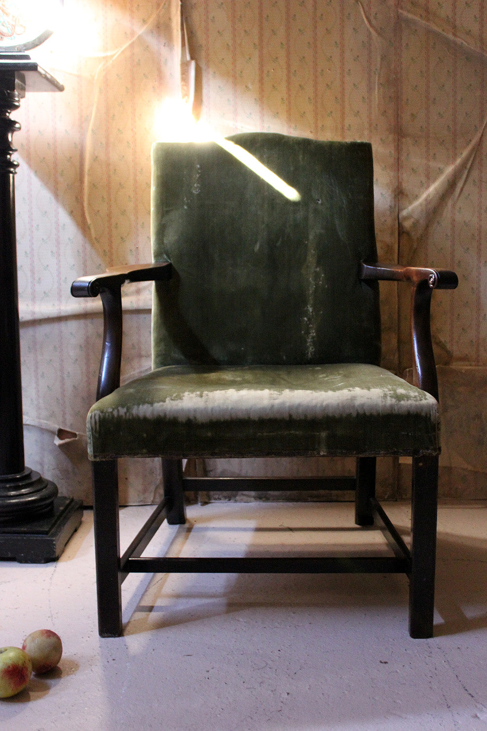 A George III Mahogany & Upholstered Open Armchair c.1790