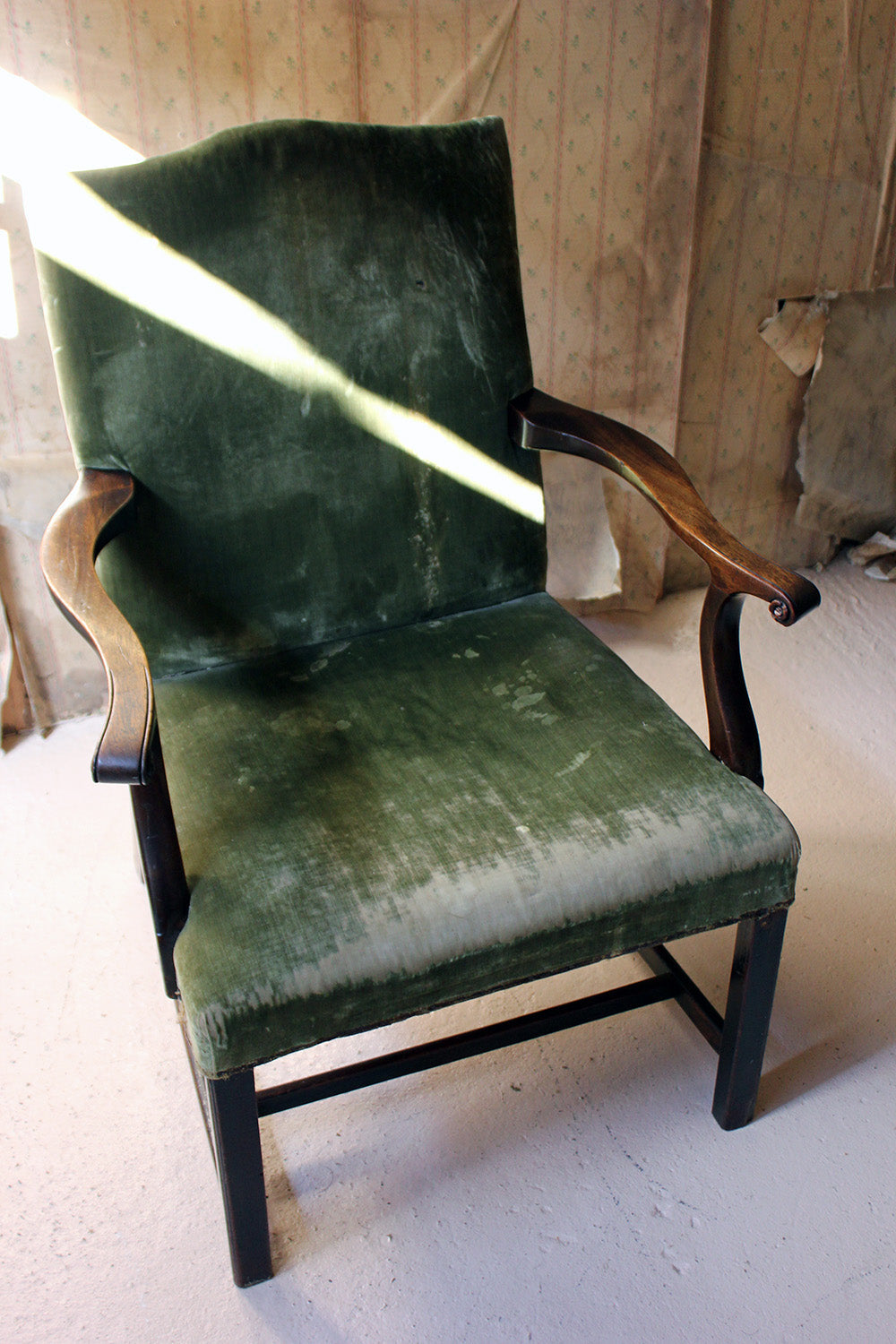 A George III Mahogany & Upholstered Open Armchair c.1790