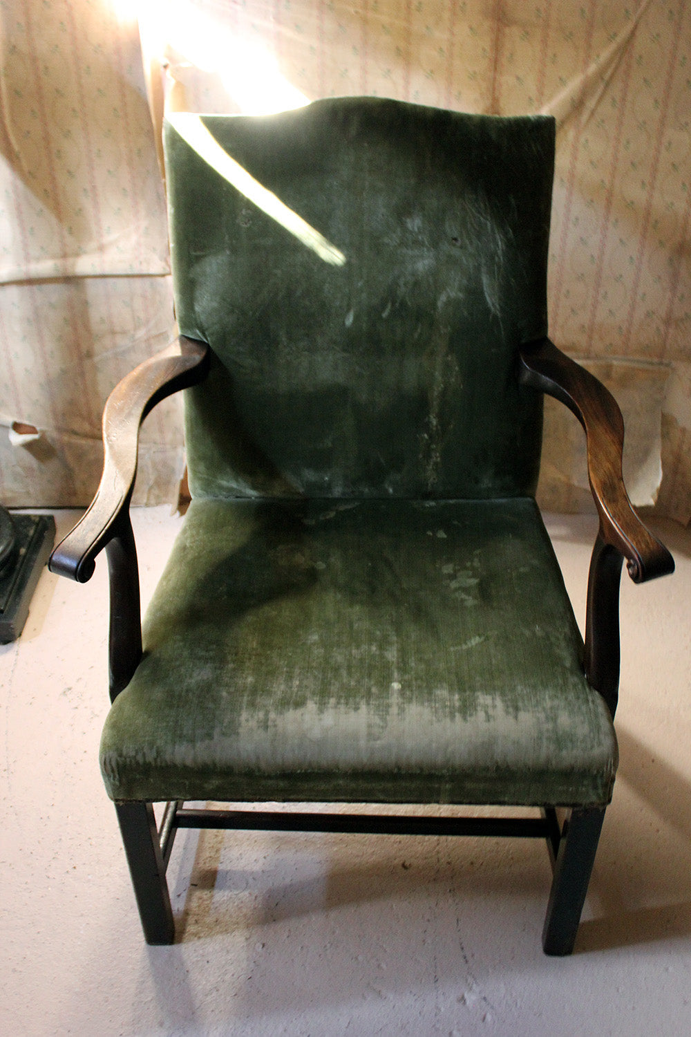 A George III Mahogany & Upholstered Open Armchair c.1790