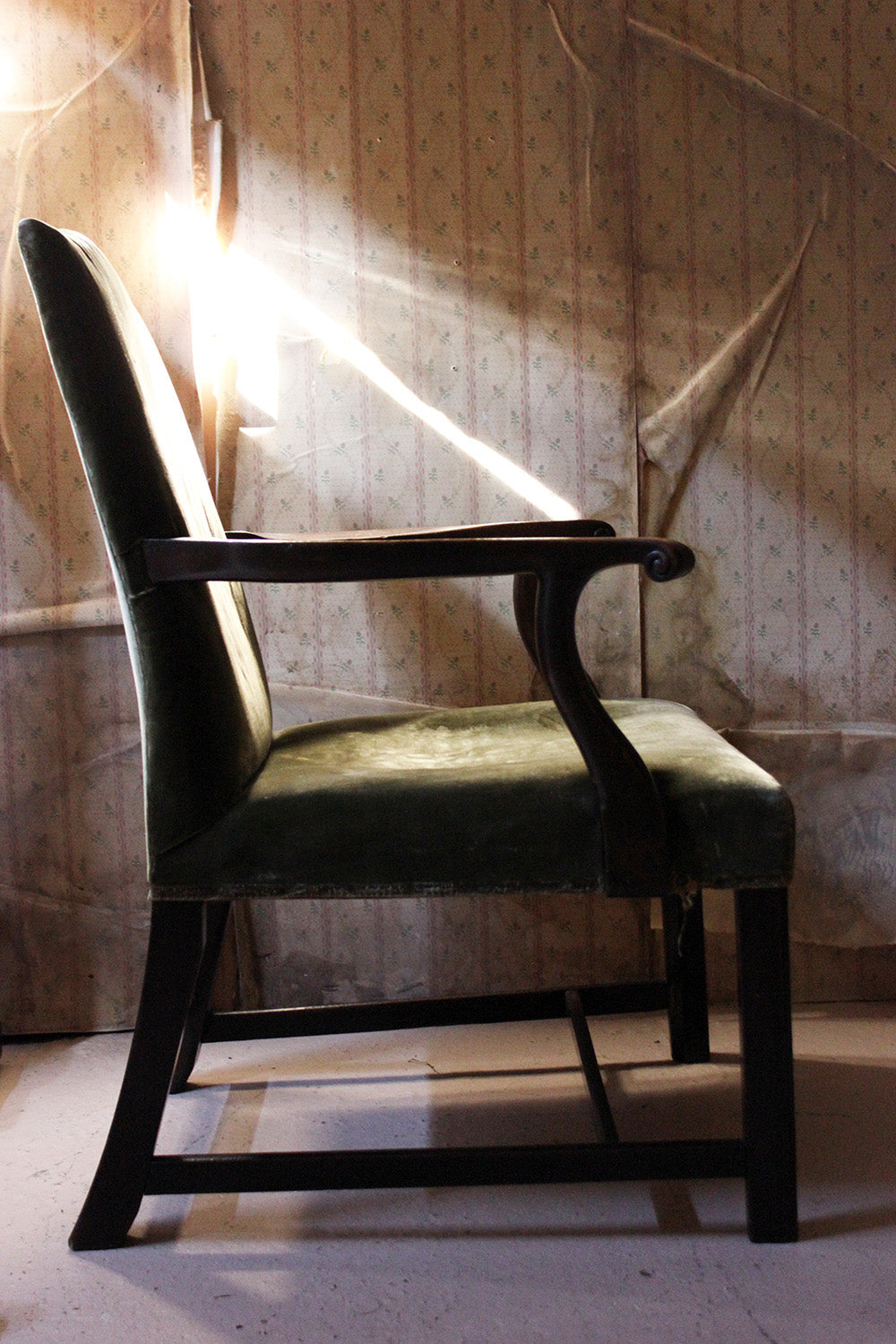 A George III Mahogany & Upholstered Open Armchair c.1790