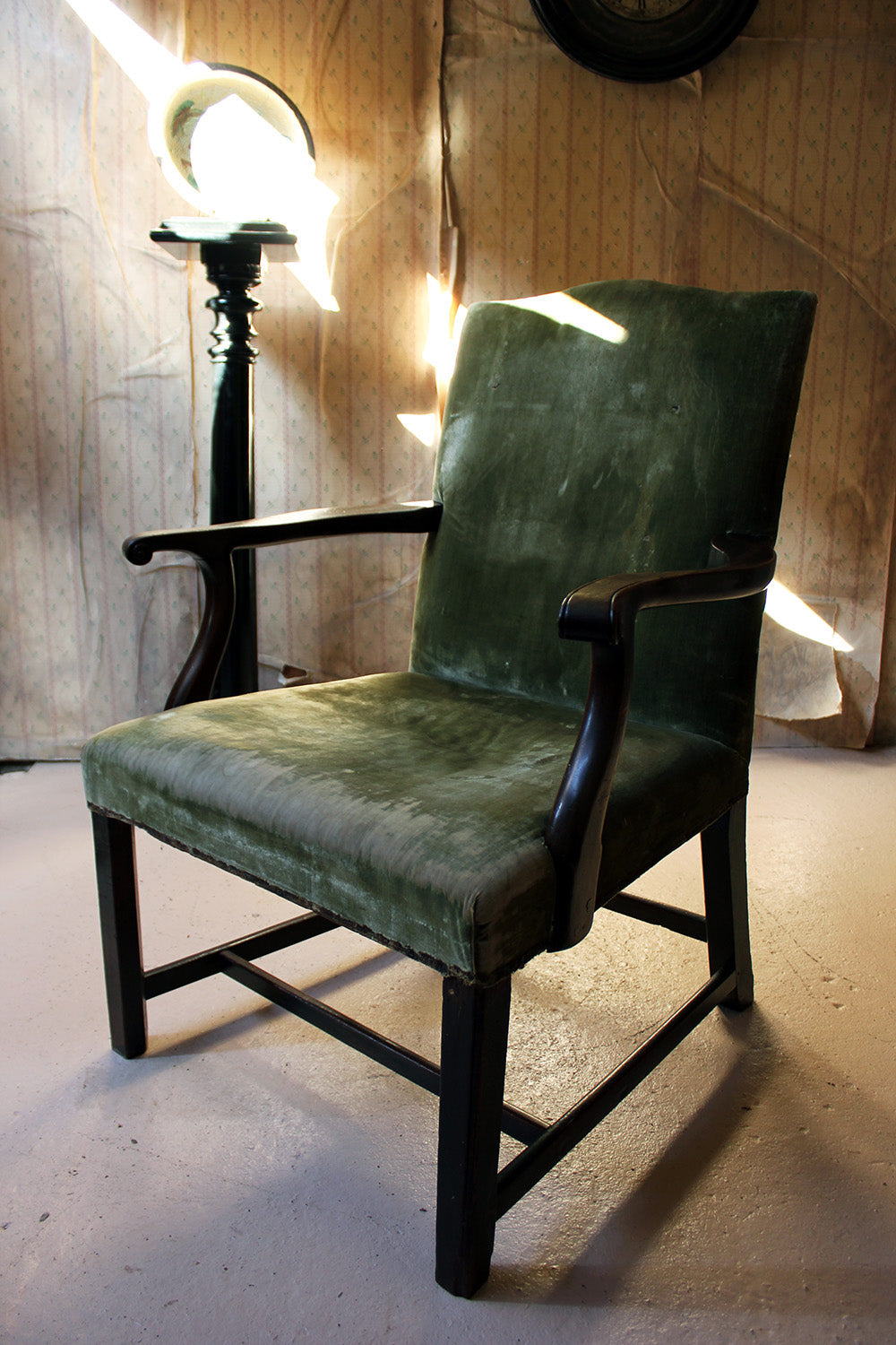 A George III Mahogany & Upholstered Open Armchair c.1790