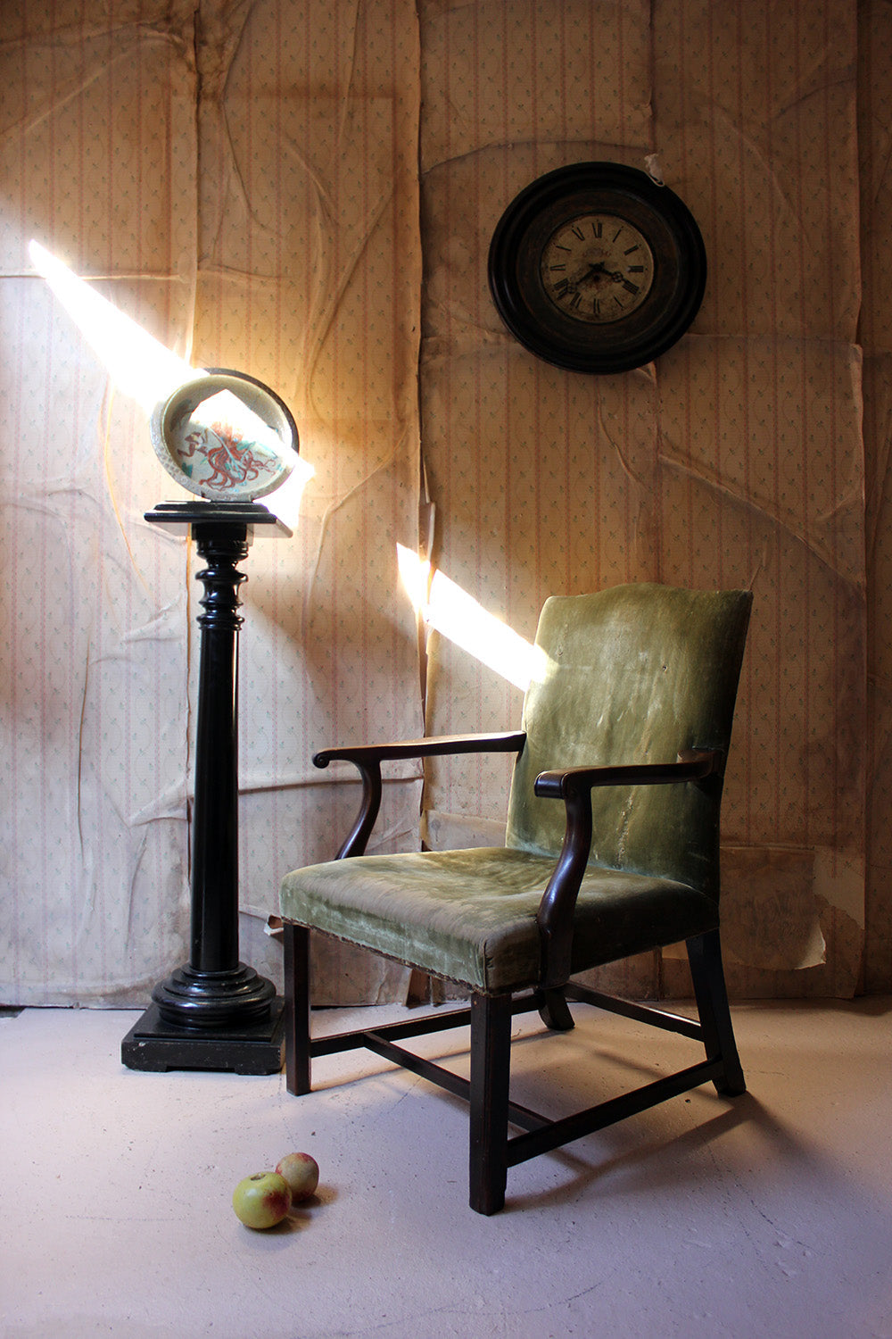 A George III Mahogany & Upholstered Open Armchair c.1790