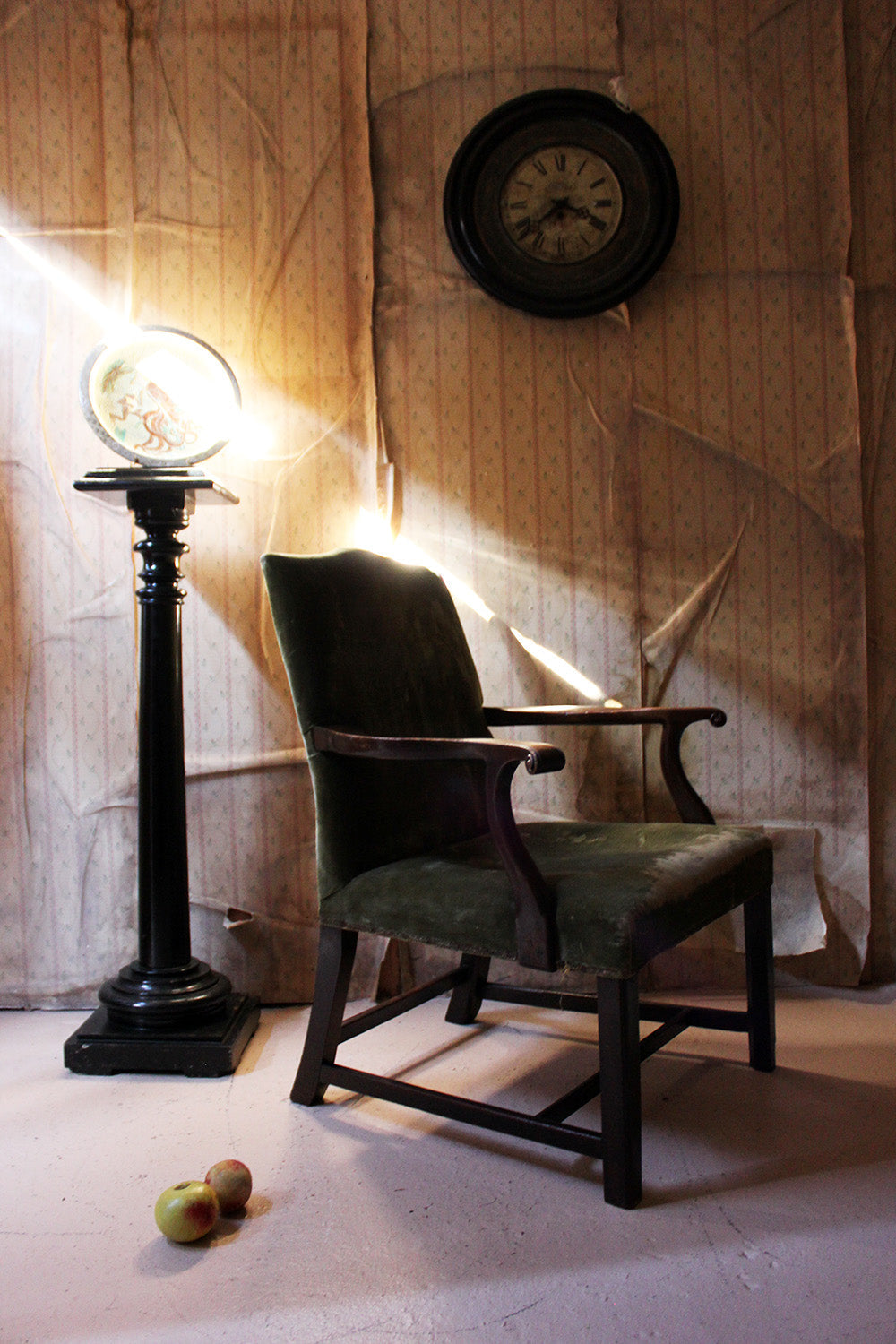 A George III Mahogany & Upholstered Open Armchair c.1790