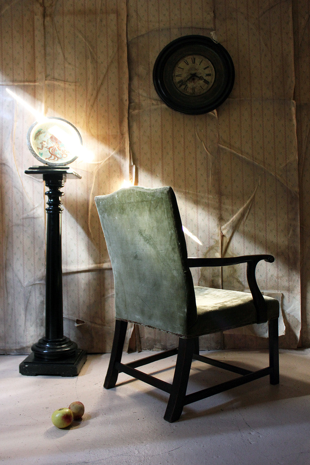 A George III Mahogany & Upholstered Open Armchair c.1790