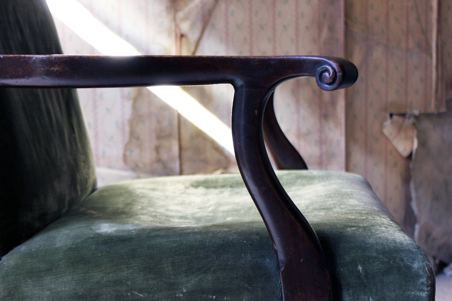 A George III Mahogany & Upholstered Open Armchair c.1790