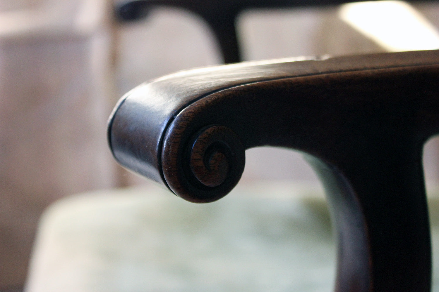 A George III Mahogany & Upholstered Open Armchair c.1790