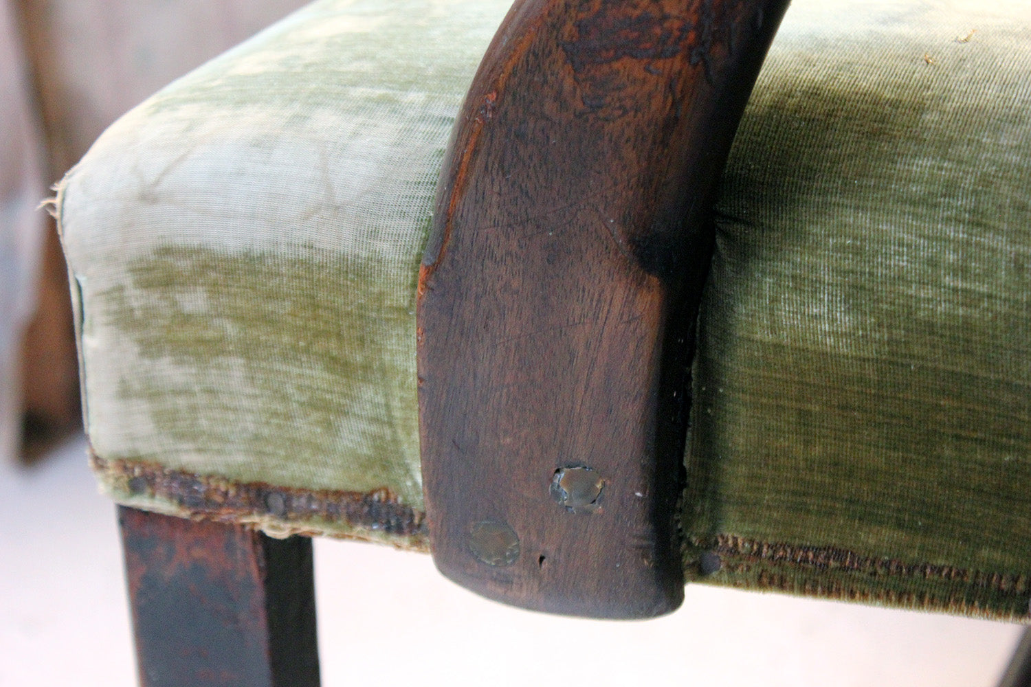 A George III Mahogany & Upholstered Open Armchair c.1790