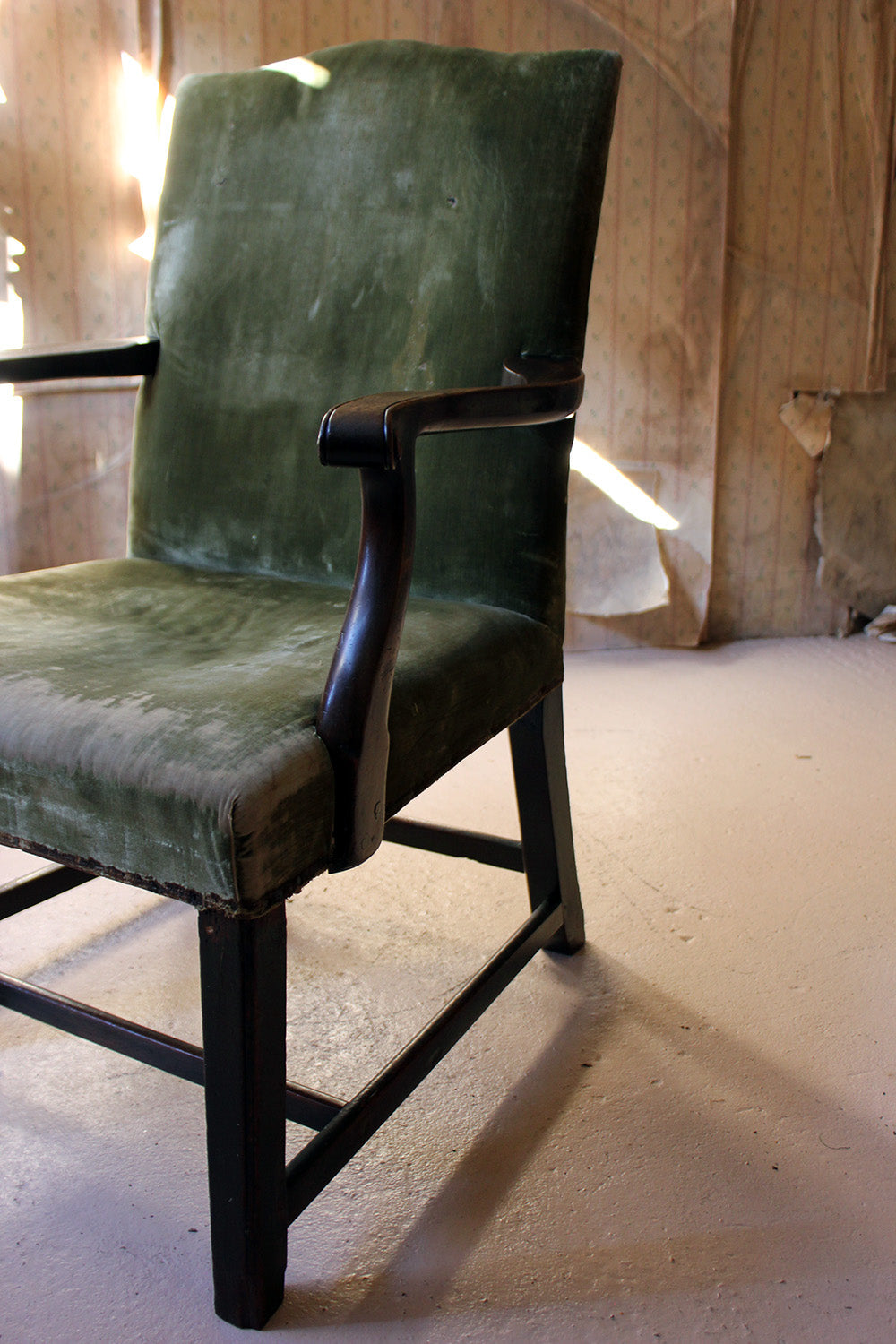 A George III Mahogany & Upholstered Open Armchair c.1790