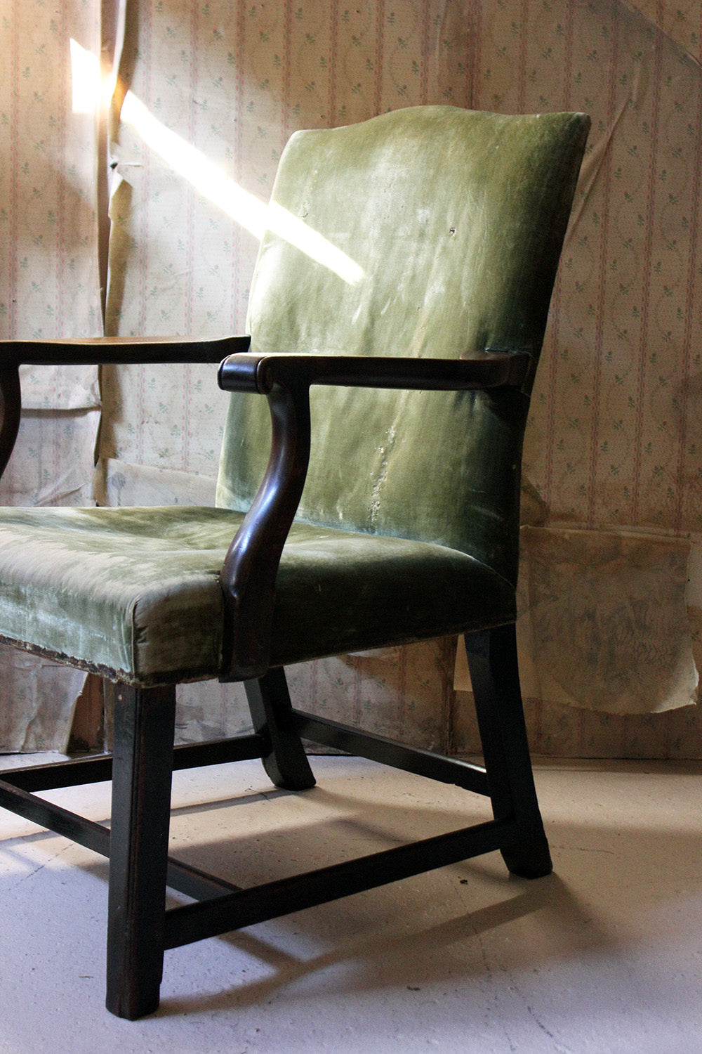A George III Mahogany & Upholstered Open Armchair c.1790