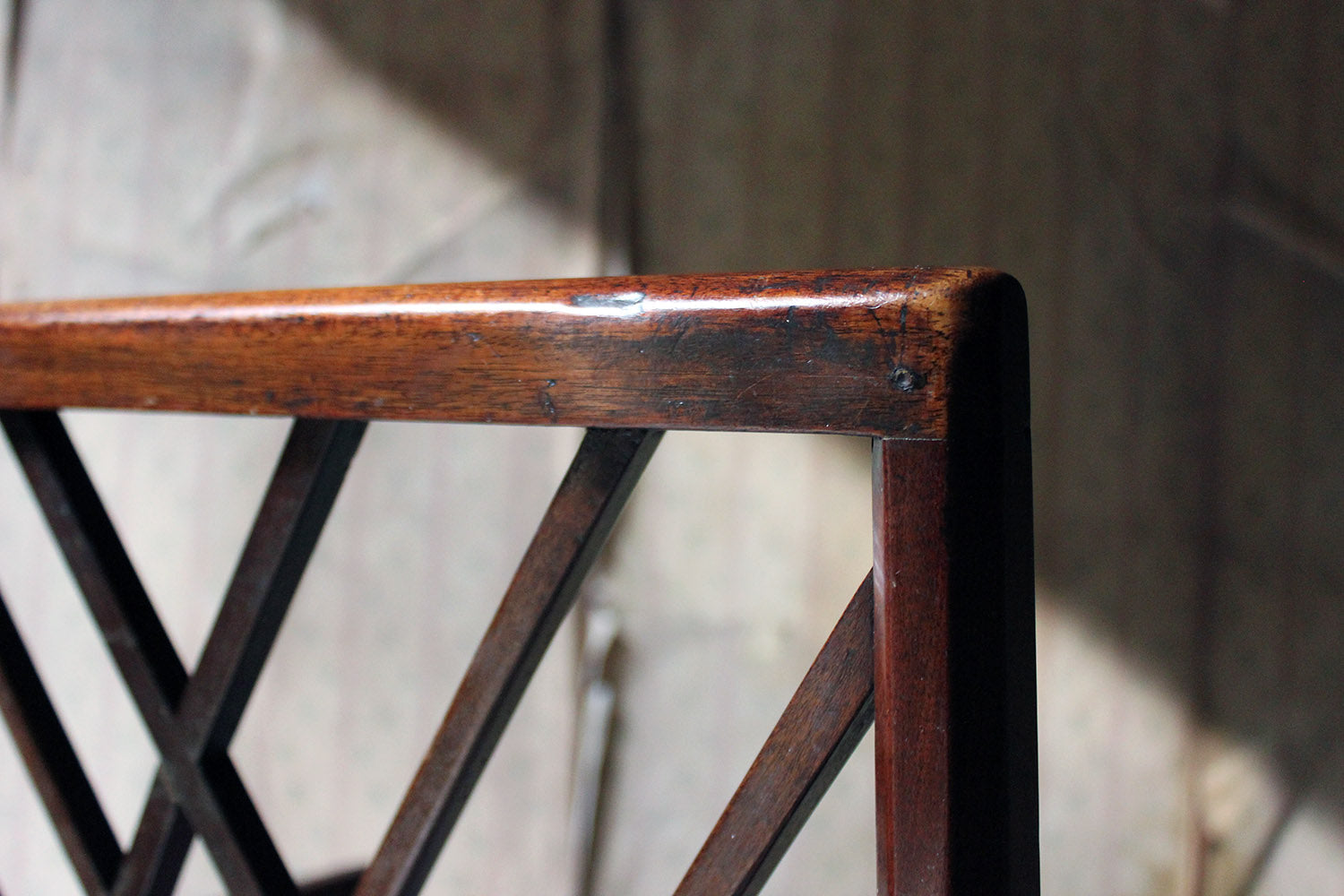 A George III Chinese Chippendale Mahogany & Velvet Upholstered Cockpen Armchair c.1770