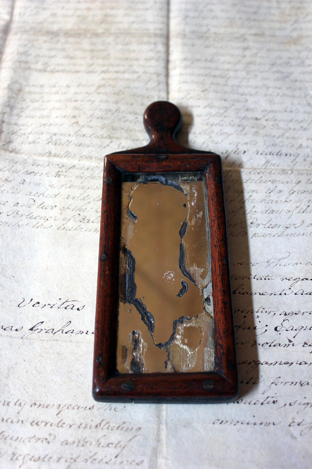 A Diminutive George III Period Hand Mirror c.1800