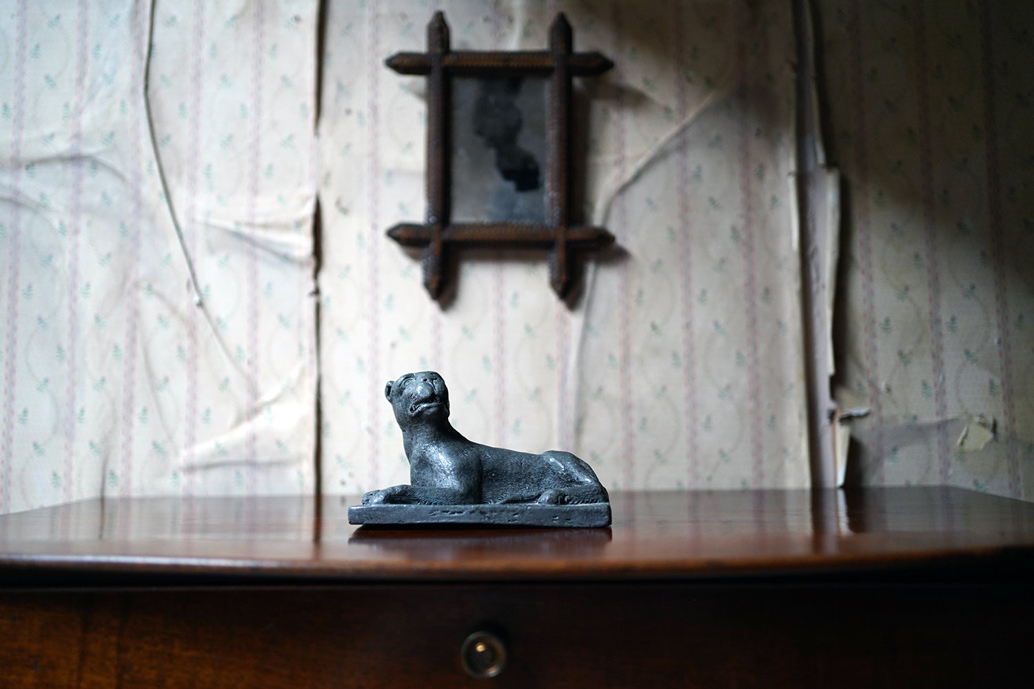 A George III Cast Lead Model of a Panther c.1790