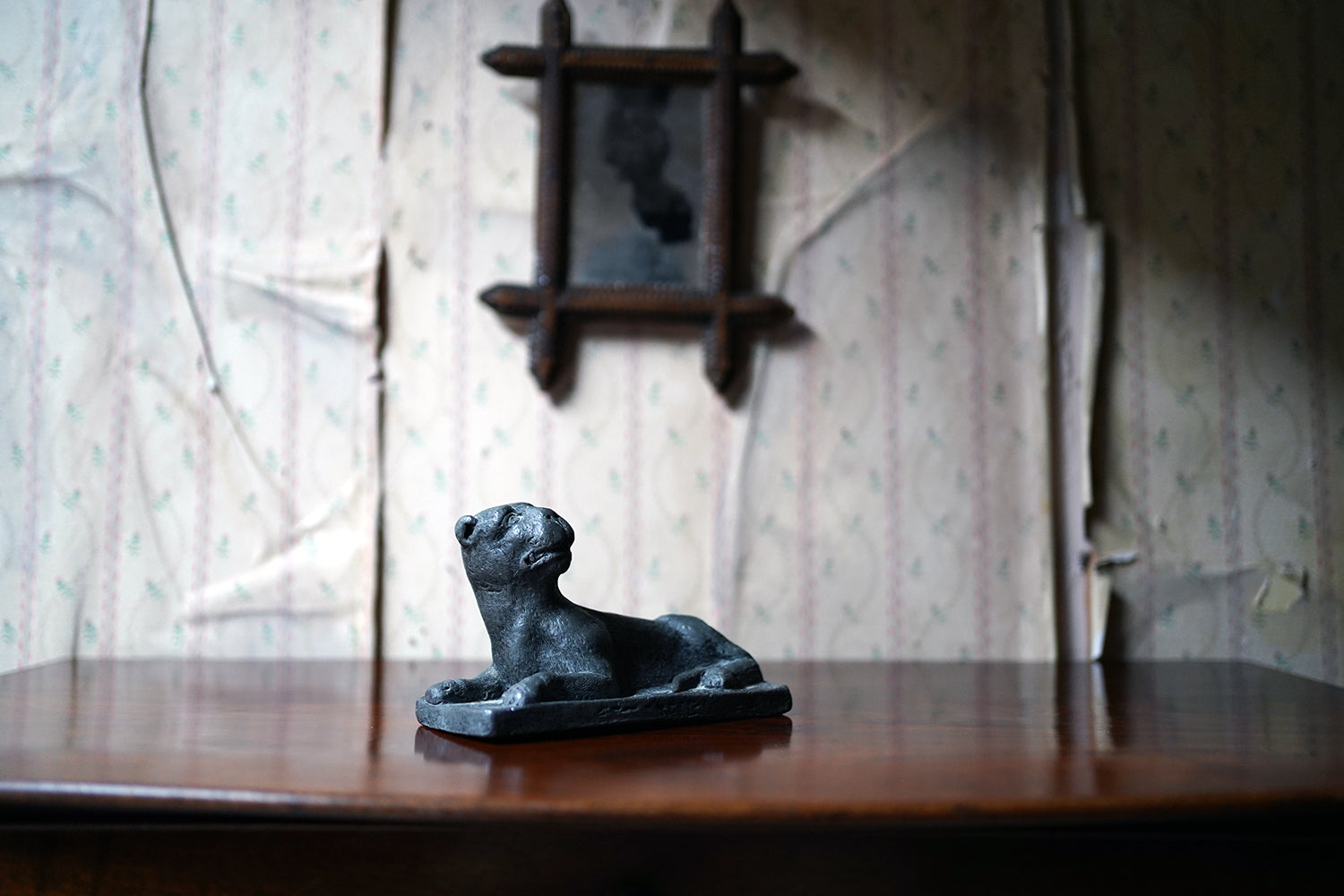 A George III Cast Lead Model of a Panther c.1790