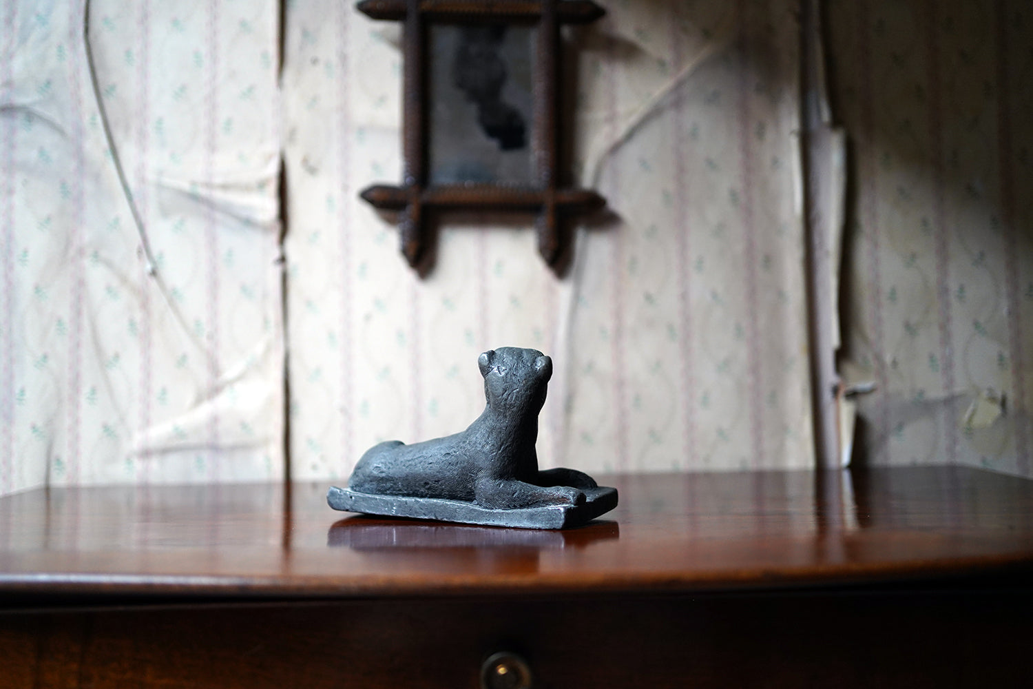 A George III Cast Lead Model of a Panther c.1790