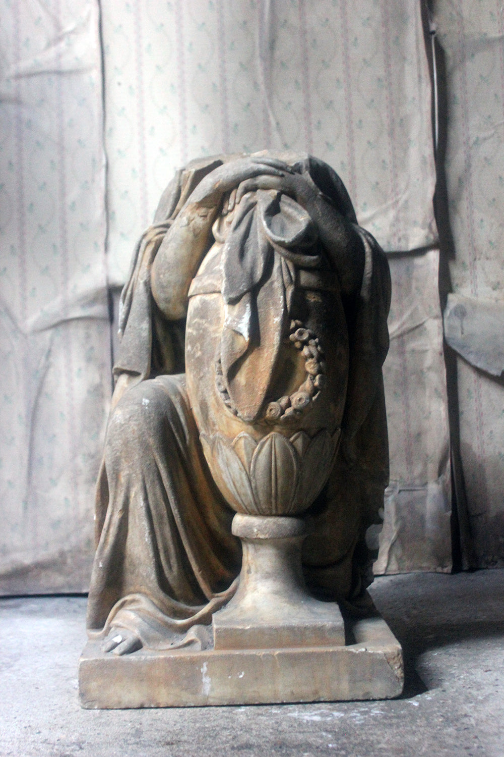 A Finely Carved George III Period Marble Mourning Monument c.1800