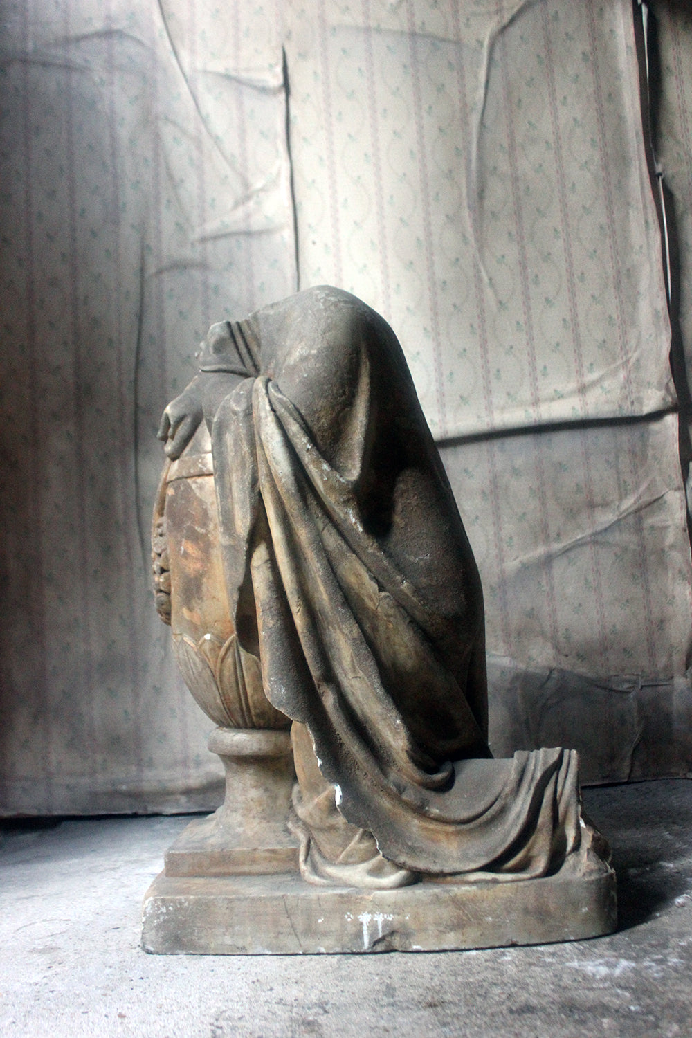 A Finely Carved George III Period Marble Mourning Monument c.1800