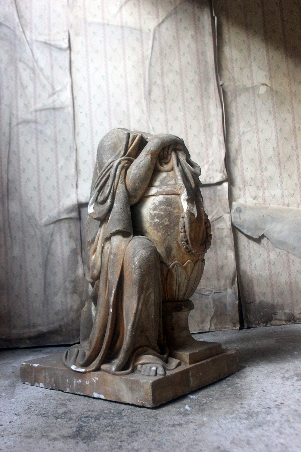 A Finely Carved George III Period Marble Mourning Monument c.1800