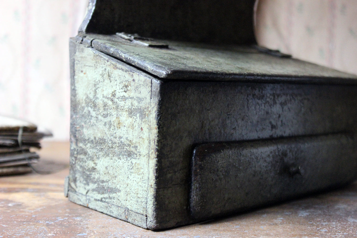 A George III Provincial Painted Oak Farmhouse Spoon Rack c.1780