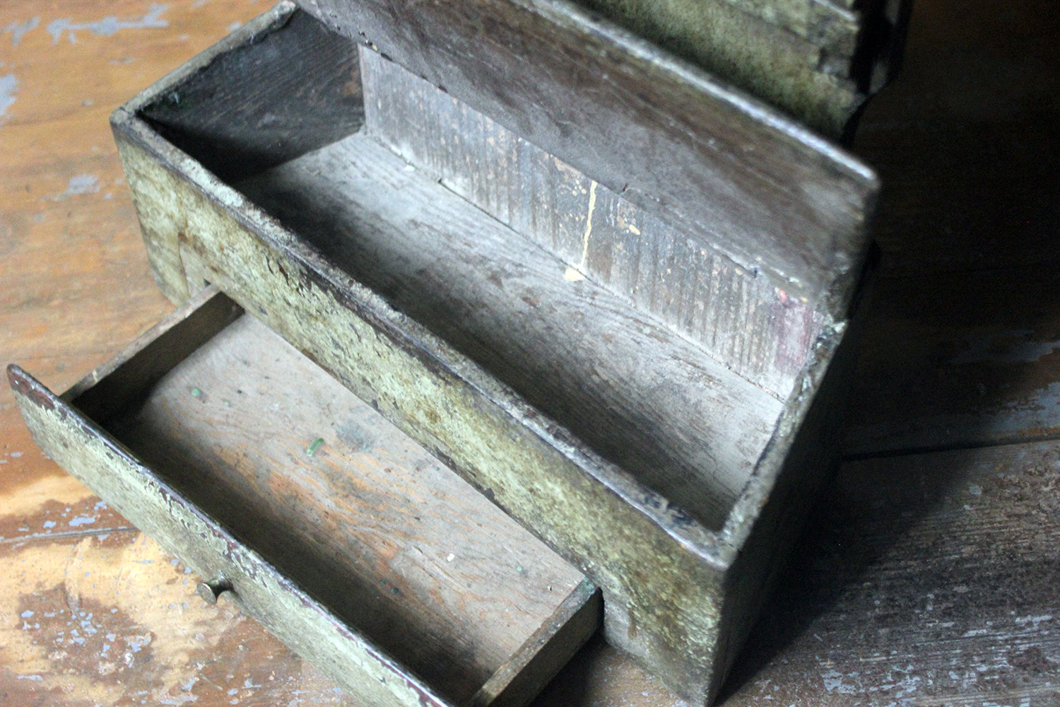 A George III Provincial Painted Oak Farmhouse Spoon Rack c.1780