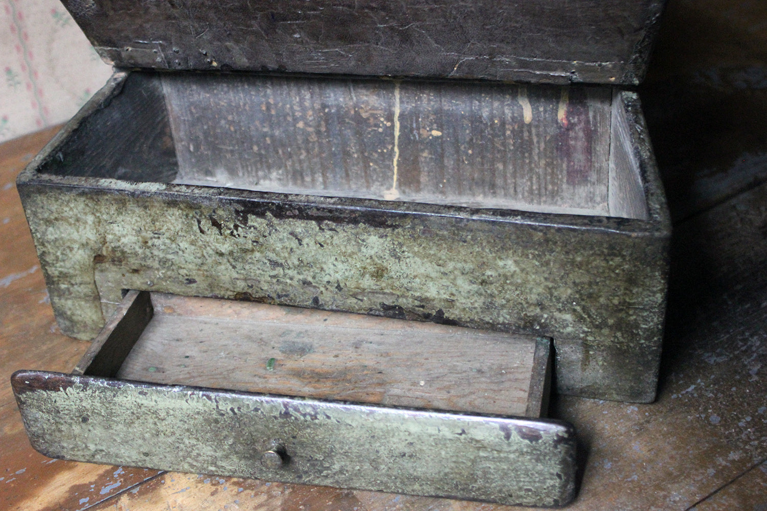 A George III Provincial Painted Oak Farmhouse Spoon Rack c.1780