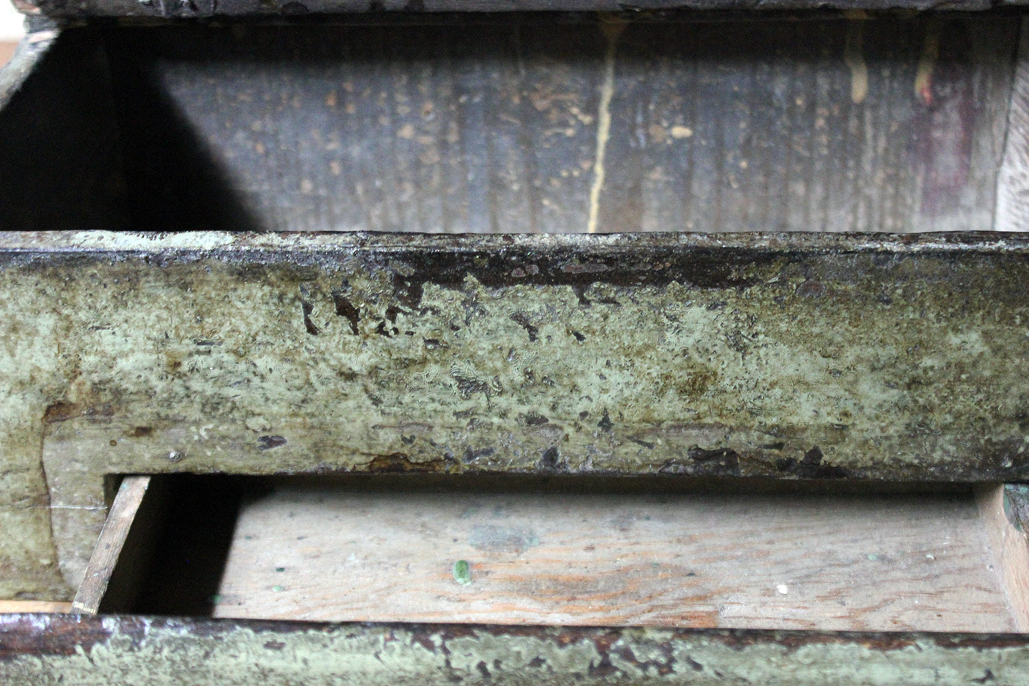 A George III Provincial Painted Oak Farmhouse Spoon Rack c.1780