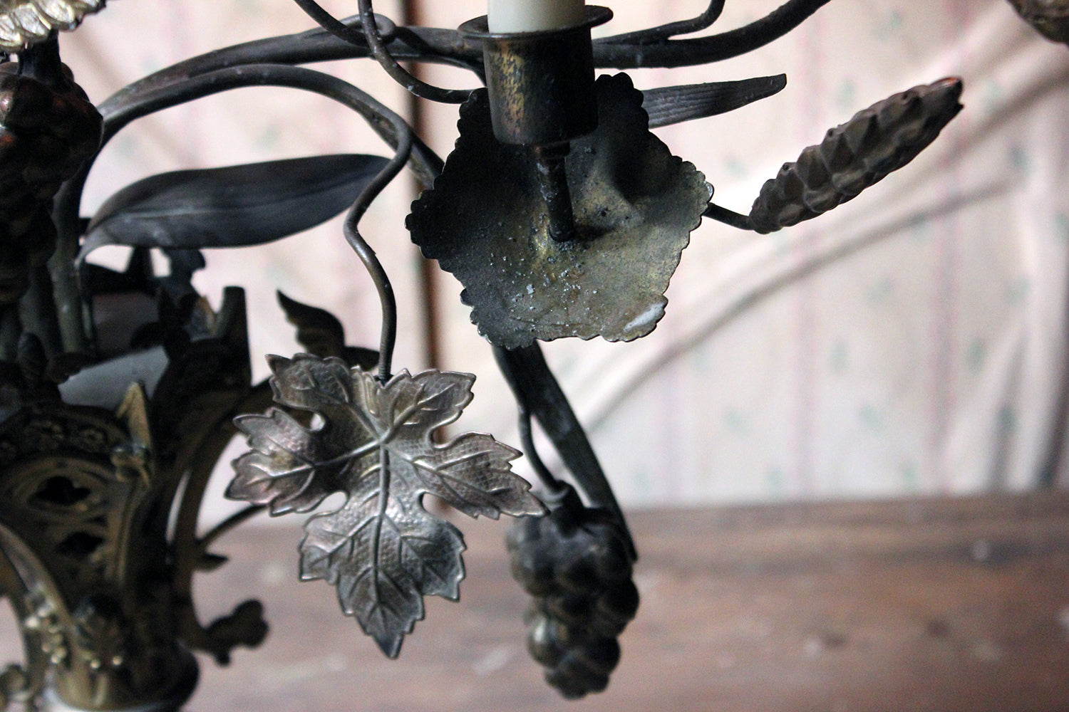 A Beautiful Large Late 19thC Naturalistic Gilt Metal Eight Sconce Candelabra c.1890