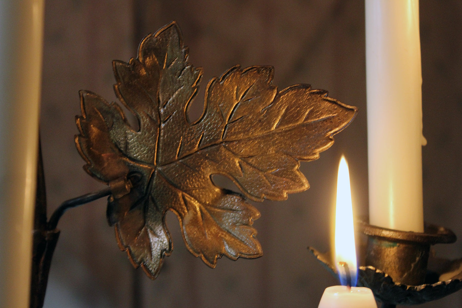 A Beautiful Large Late 19thC Naturalistic Gilt Metal Eight Sconce Candelabra c.1890