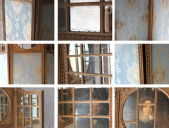 A Good French 19thC Giltwood & Mirror Panelled Three Panel Screen