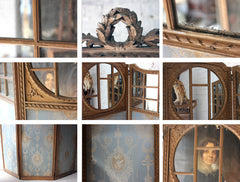 A Good French 19thC Giltwood & Mirror Panelled Three Panel Screen