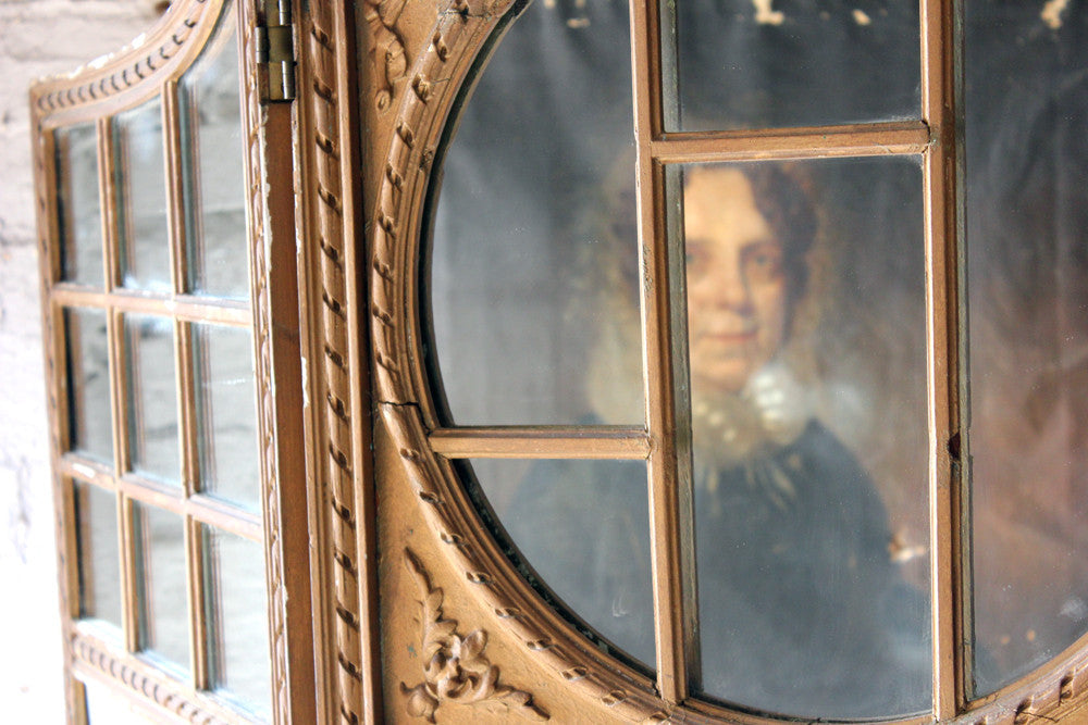 A Good French 19thC Giltwood & Mirror Panelled Three Panel Screen